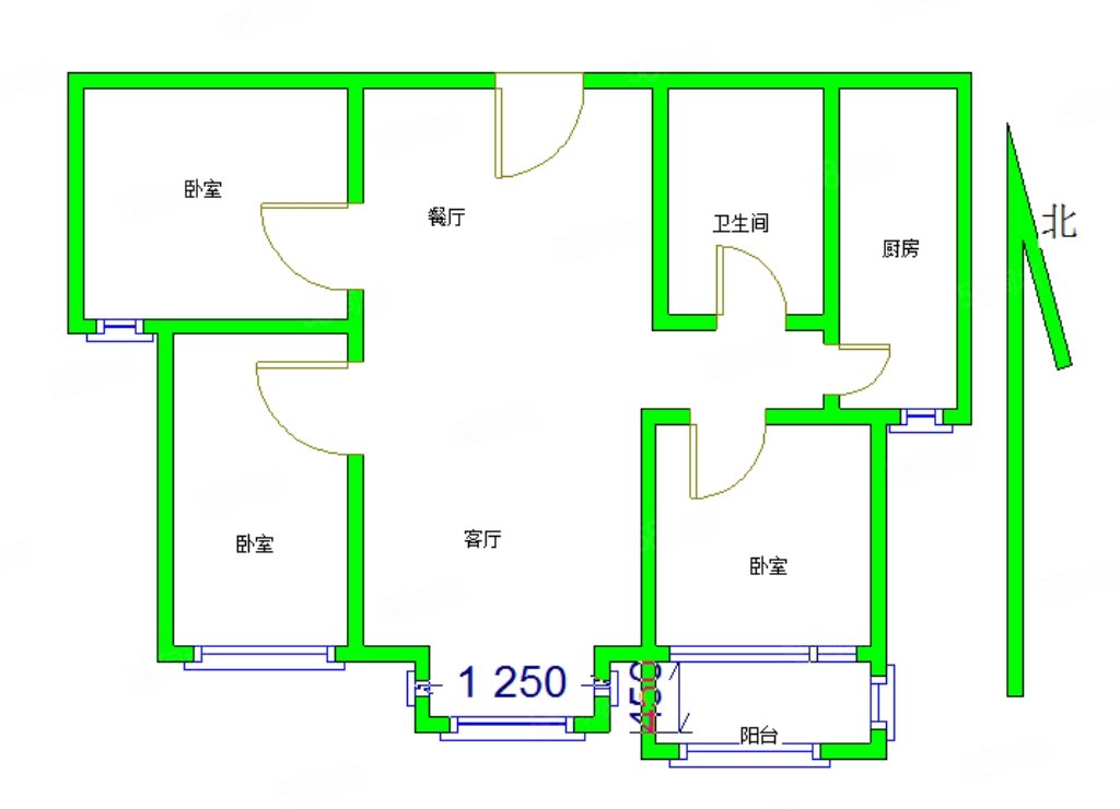 香江博仕源(西区)3室2厅1卫108㎡南北70.2万