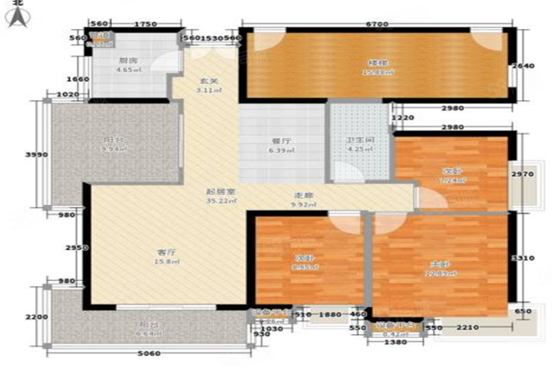 泰安华庭东区4室2厅2卫146.33㎡南北128万