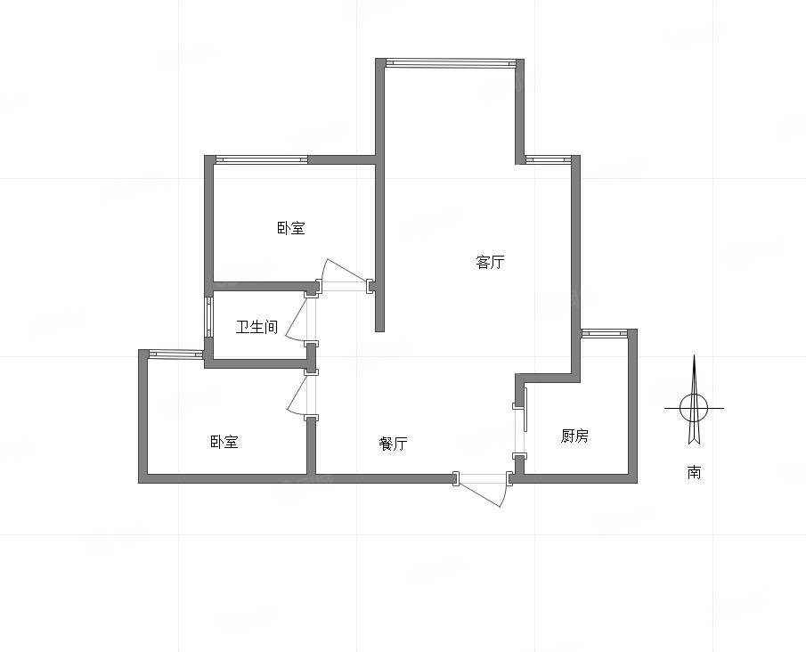 两江春城春铭苑2室2厅1卫77.27㎡南北136万