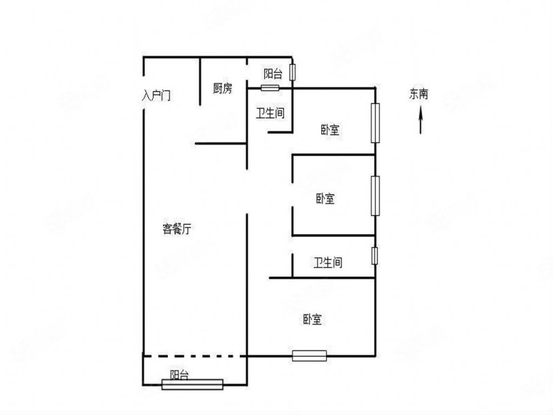 恒泰滇池名门3室2厅2卫122㎡东南120万