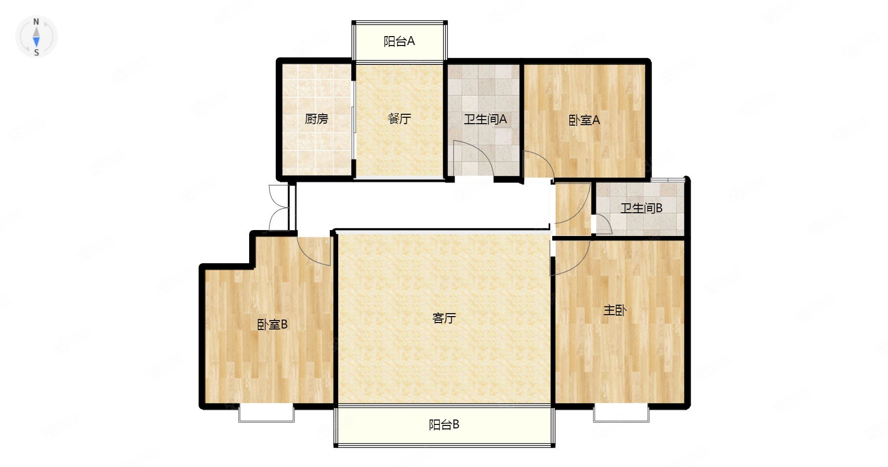 城北小区电梯洋房飞机户型南北通透纯边户独立餐厅