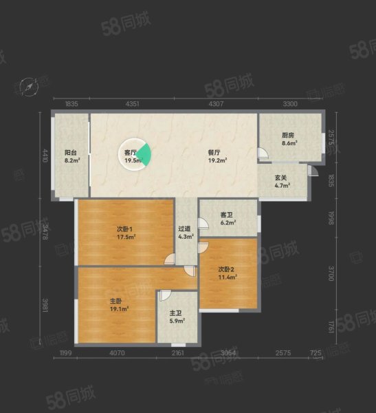 保利高尔夫郡3室2厅2卫129.62㎡南北170万