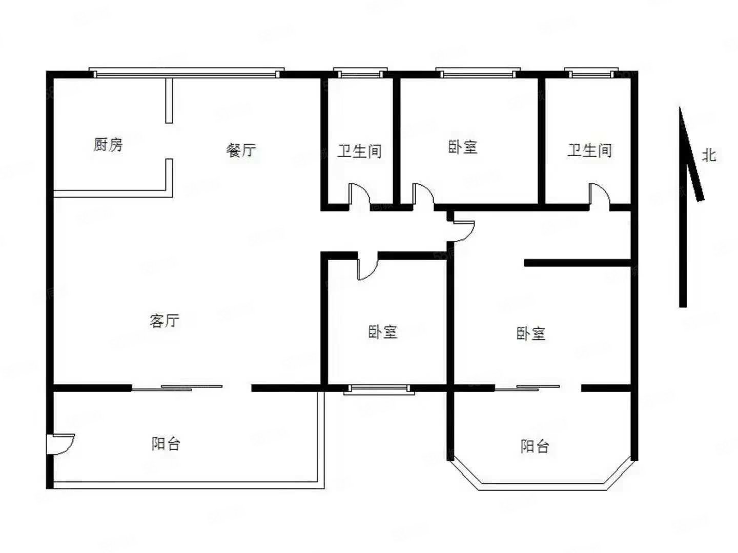 怡翠玫瑰园3室2厅2卫123.13㎡南北179万