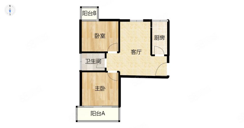 忠达玉兰国际2室2厅1卫100.28㎡西72万