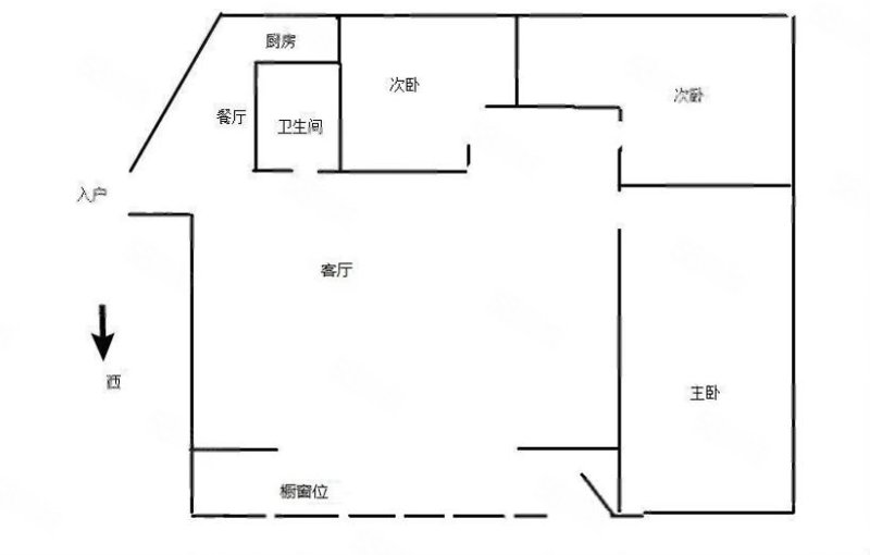 金星小区3室2厅1卫93.34㎡南北110万