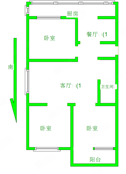 新开街小区3室2厅1卫95.18㎡南北149万