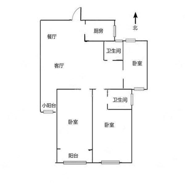 星月绿城3室2厅2卫111.21㎡南北62万