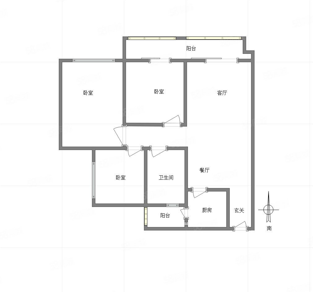中建瑜和城二期(建林路467号)3室2厅1卫92.64㎡南79万