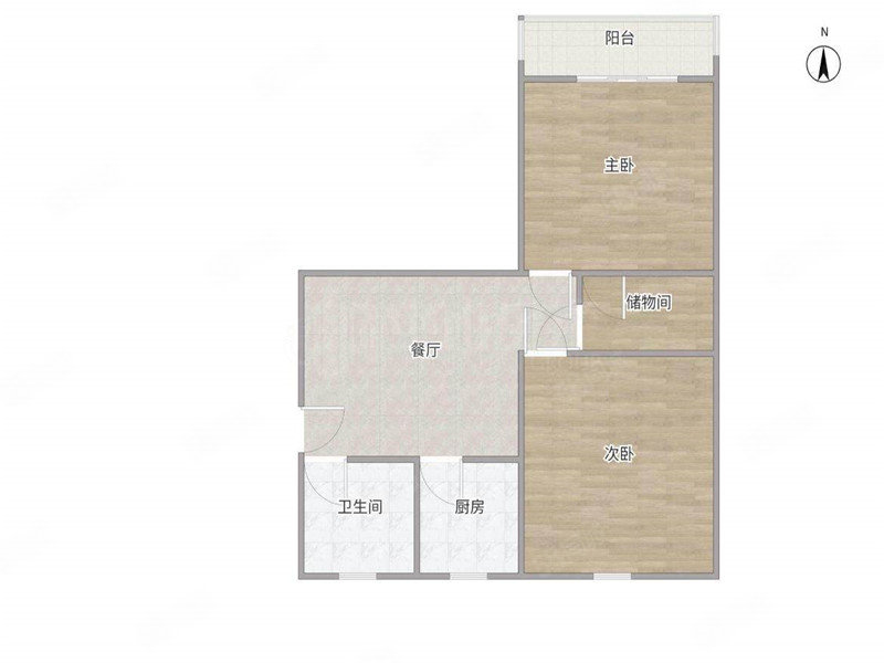 长庆路小区2室1厅1卫55㎡南北153万