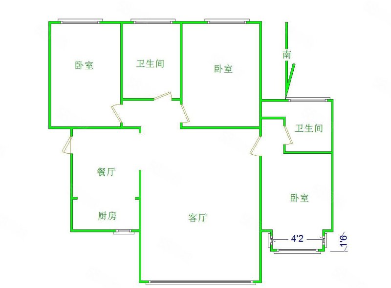 恒泰盛都(AB区)3室2厅1卫113.67㎡南北112万