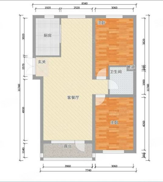 玫瑰花园2室1厅1卫83㎡南北17.8万