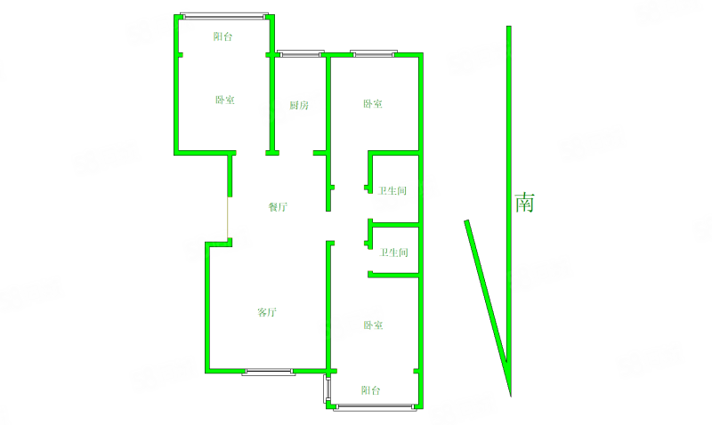 洛铜三十四街坊3室2厅2卫141.48㎡南北115万