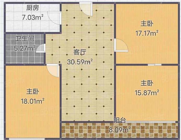 鸿景中央府3室2厅2卫97.76㎡南105万