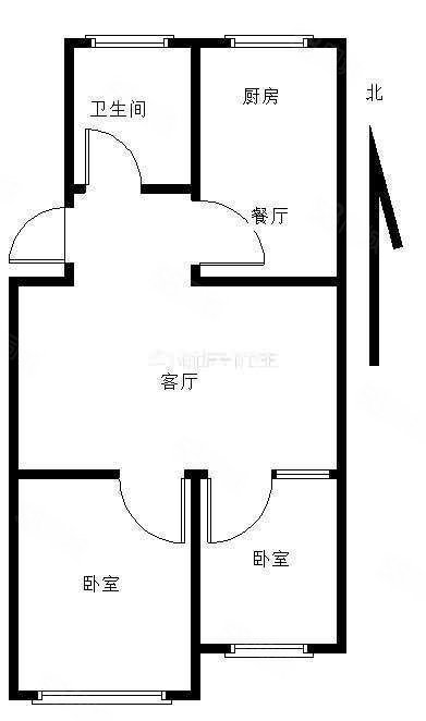 松州园2室2厅1卫89.36㎡南北57万