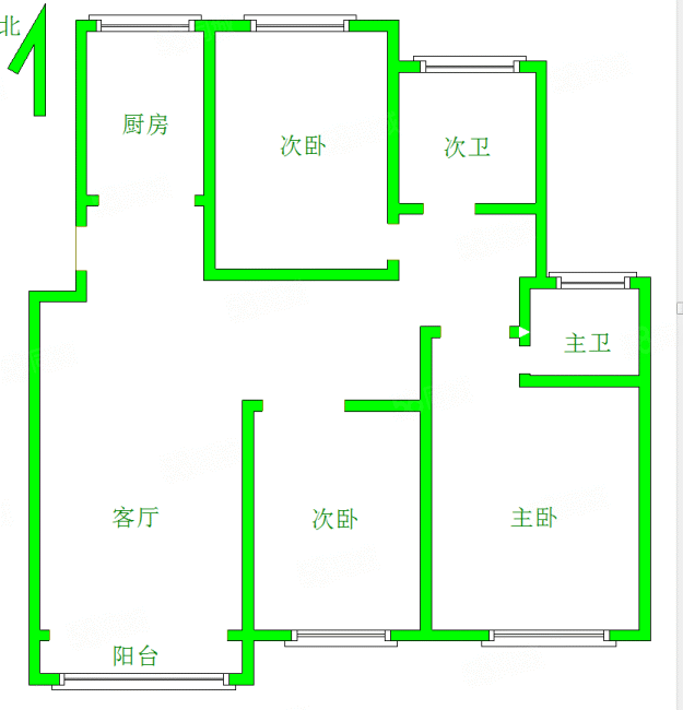 华都花园A区3室2厅2卫124.29㎡南北125万