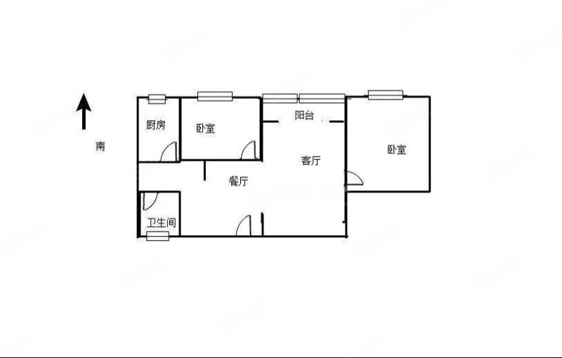 东西湖中心广场2室2厅1卫79.7㎡南北90万