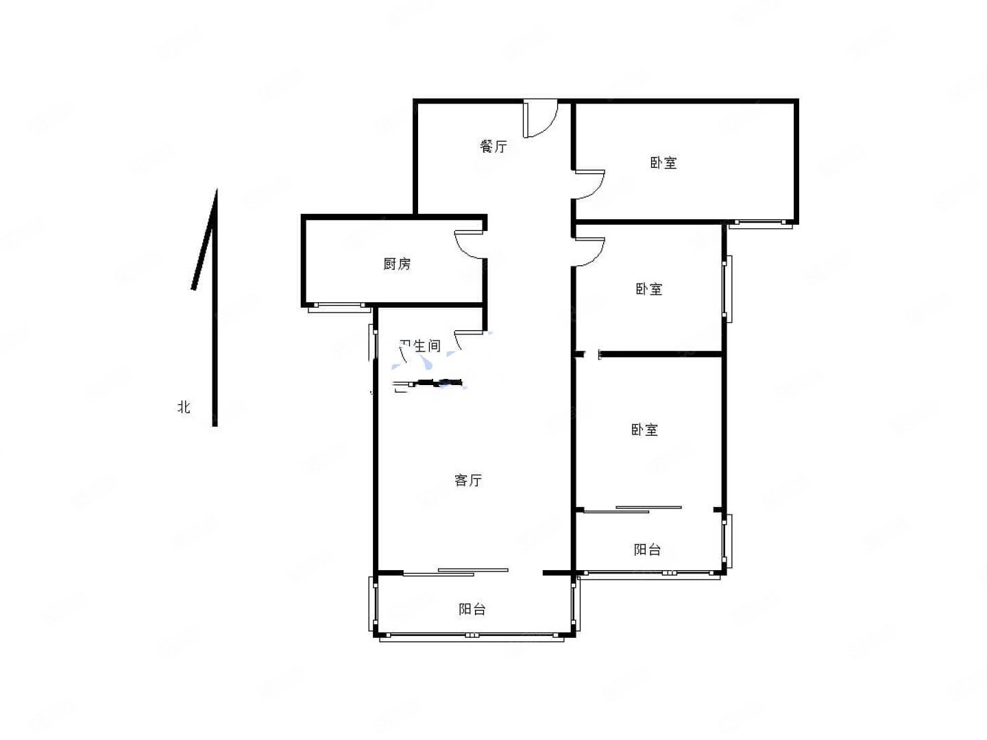 建业置地广场3室2厅1卫94㎡南北49.5万