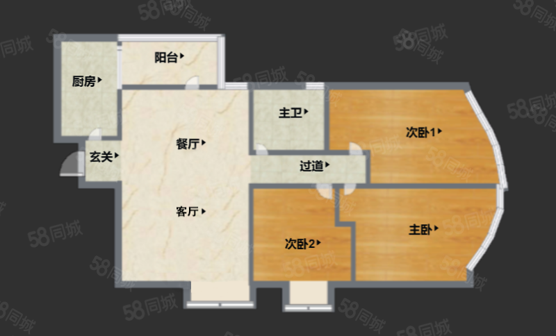 泰安苑3室2厅1卫112㎡南北59.8万