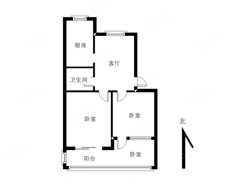 莲坂西小区3室1厅1卫76.15㎡南北338万