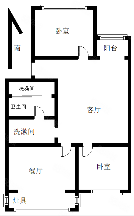 香苑小区2室1厅1卫84㎡南北200万