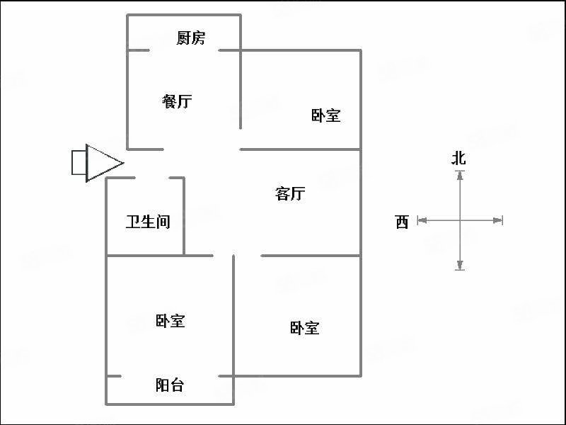 惠风苑一号院3室2厅1卫88.82㎡南北90万