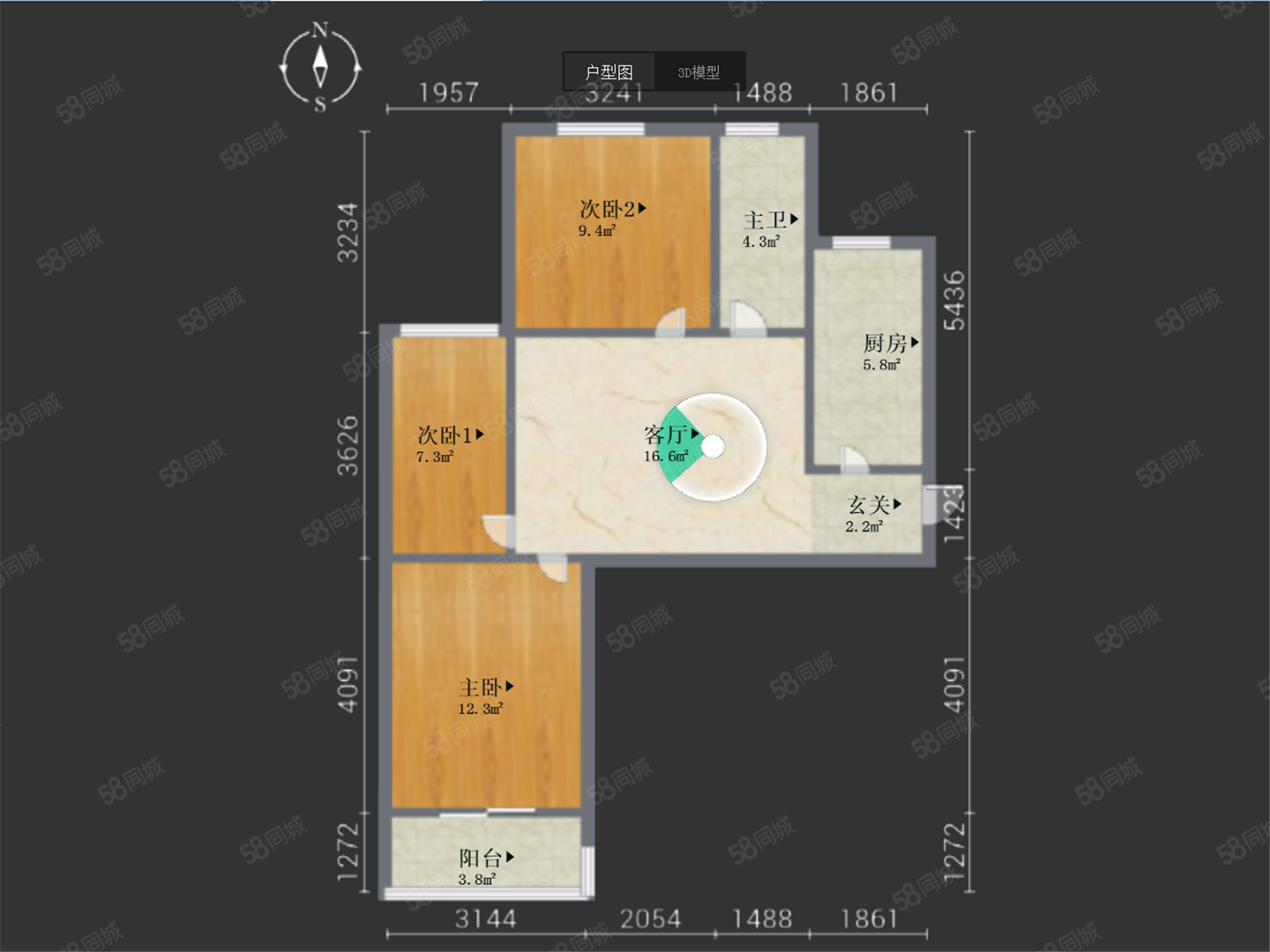 龙塘家园3室1厅1卫96㎡南109万