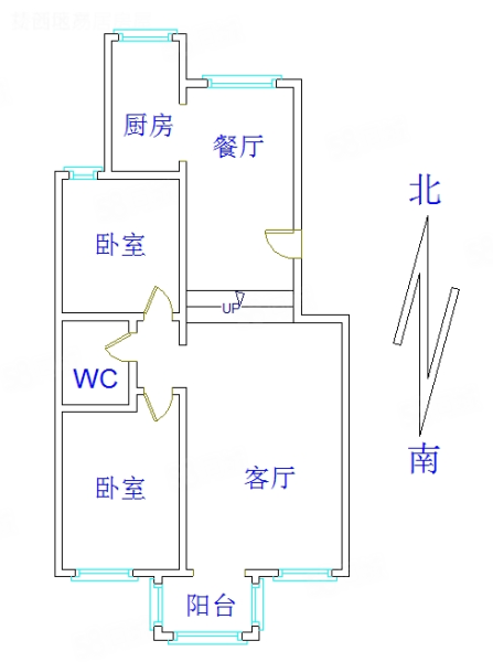 容辰庄园(桥东)2室2厅2卫96.12㎡南北95万