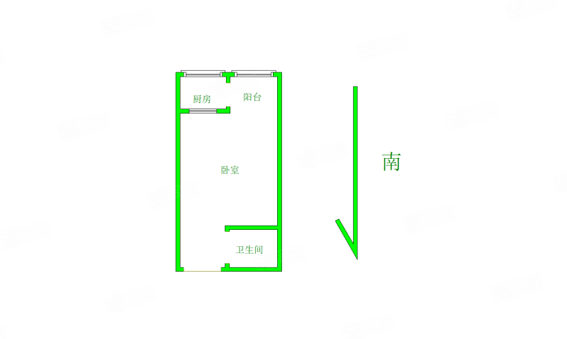 中弘卓越城(二期)1室1厅1卫45㎡北33.5万