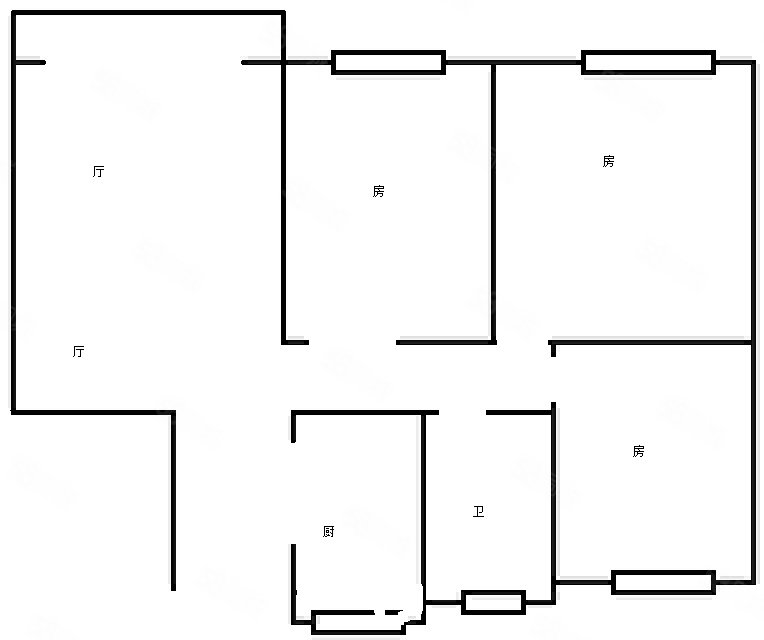 城投涡北小区3室2厅1卫90㎡南北25万