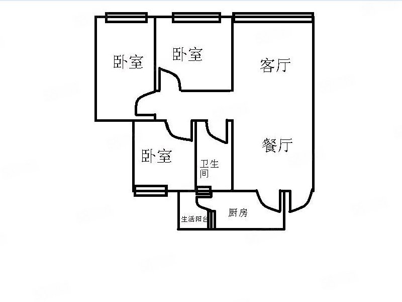 玉祥门(A区)3室1厅1卫78㎡南46万