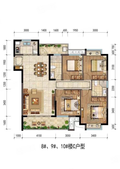 源昌丰盛家园4室2厅2卫125.06㎡南135万