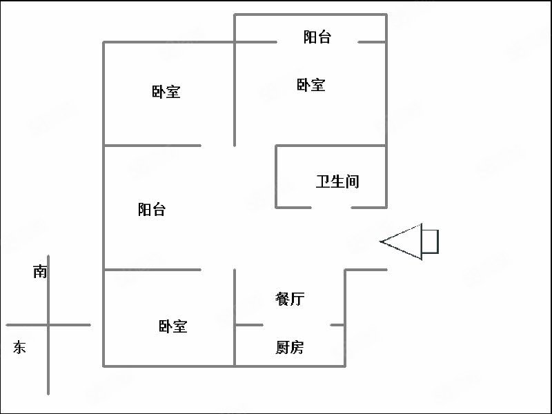 兴粮小区3室2厅1卫92㎡南北29.8万