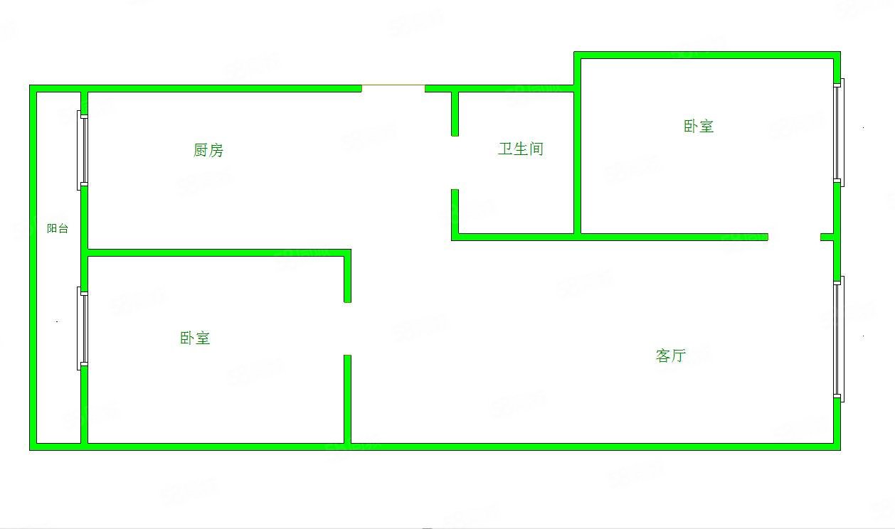 交通新苑2室1厅1卫86㎡南北39.8万