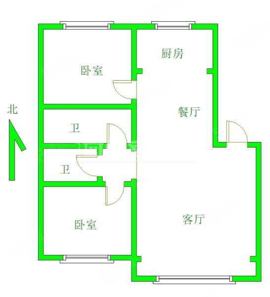 锦绣园(临河区)2室2厅2卫101㎡南北49万