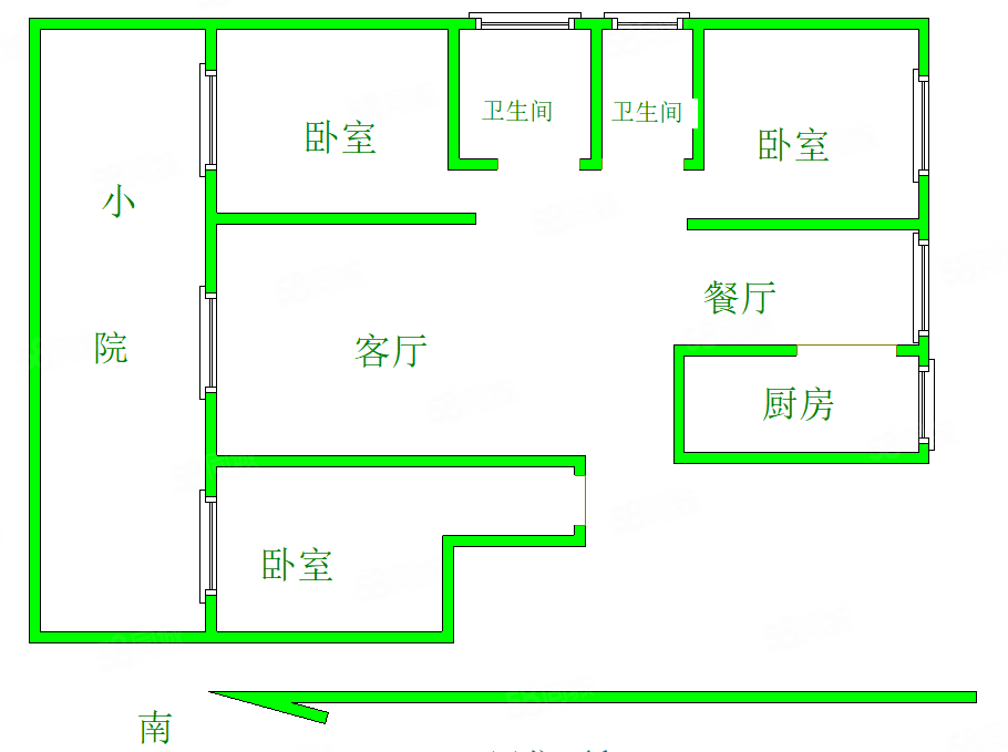 星河国际辰雅佳苑3室2厅2卫127.71㎡南北293万