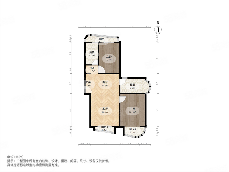 青特汇豪景苑2室2厅1卫94㎡南北150万