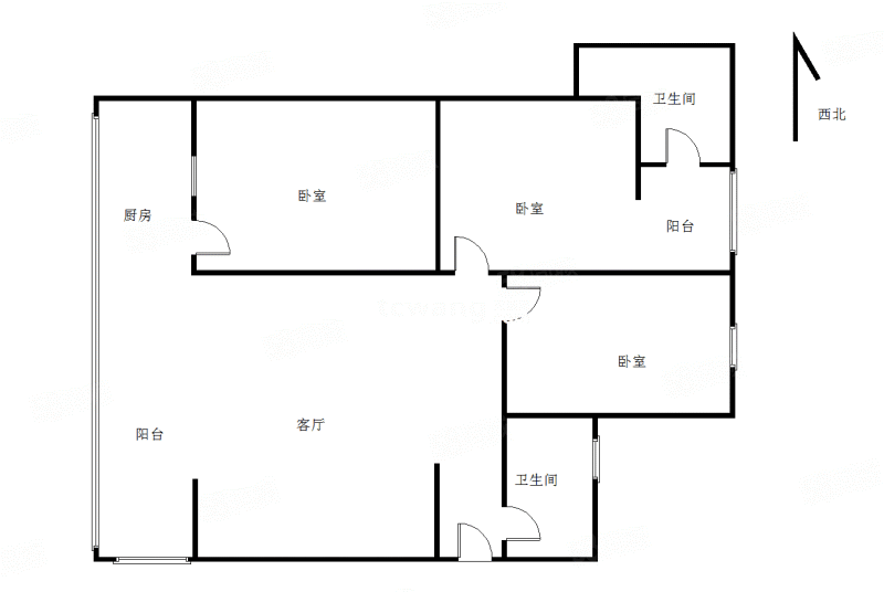 邛海壹号3室2厅1卫89㎡西南89.6万