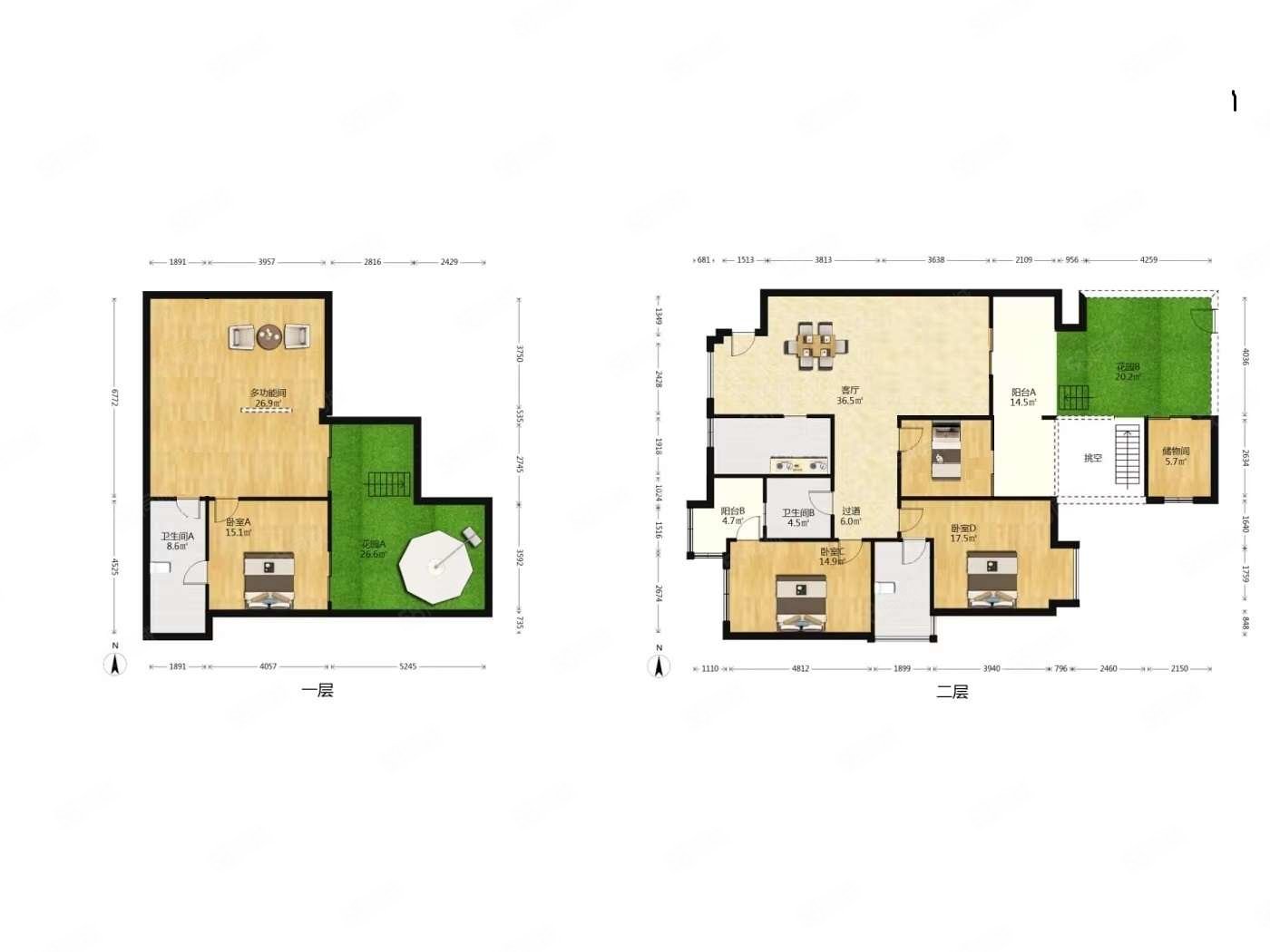 一号带地下室带花园的房子,套内空间大拎包入住,龙城1号-成都58同城