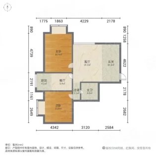 河畔花园(福区)2室2厅1卫130㎡南北58万