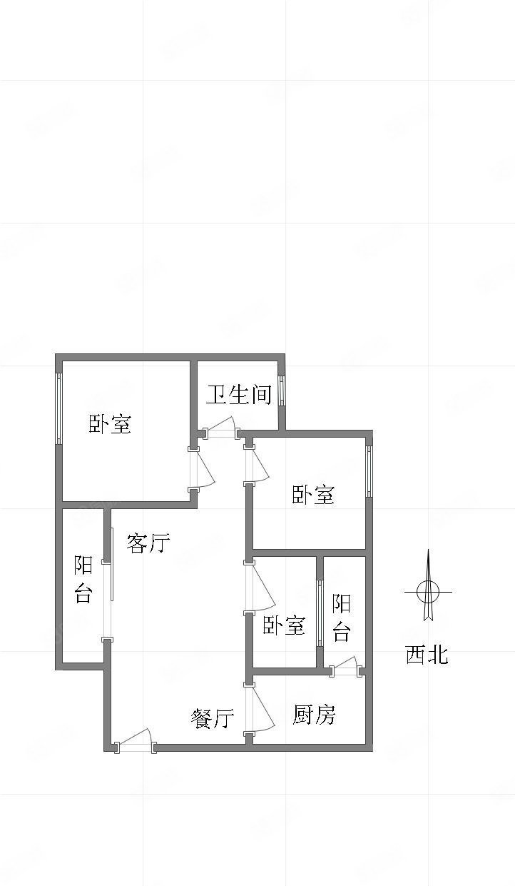 海宇学府江山(D区)3室2厅1卫92.45㎡北103万