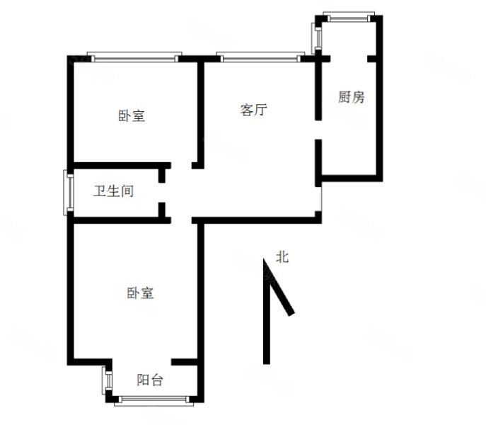 顺丰大街16号院2室1厅1卫81㎡南北173万