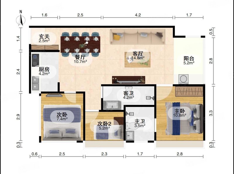 万港悦府3室2厅2卫82.4㎡南37.5万