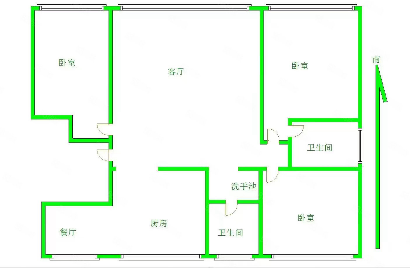 丽景花园3室2厅2卫147㎡南北89万