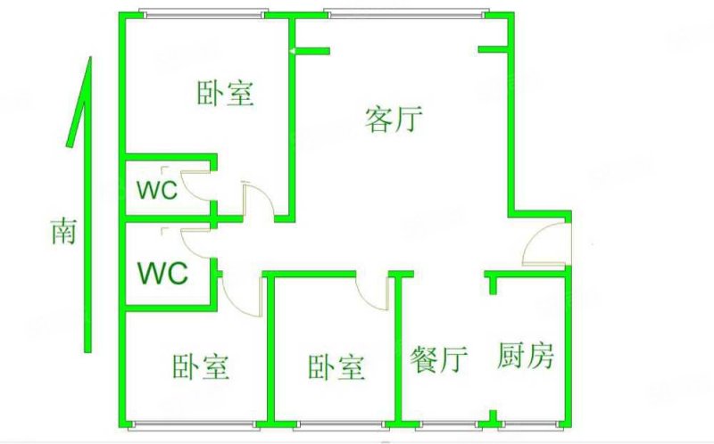 宜化商业广场3室2厅2卫137㎡南北90万