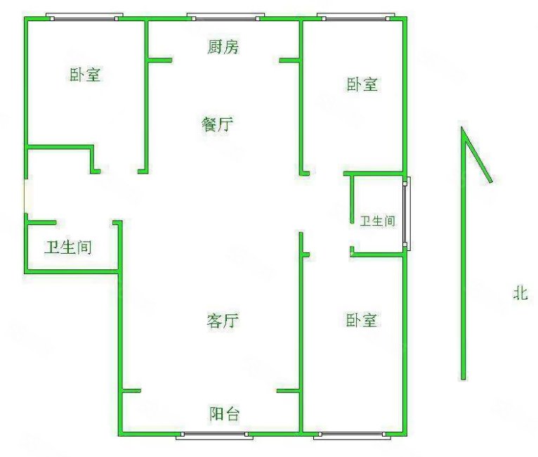 云溪九城3室2厅2卫124.71㎡南北155万