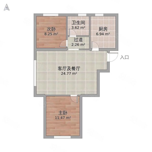 黎明小区1室1厅1卫44.2㎡南北8.5万