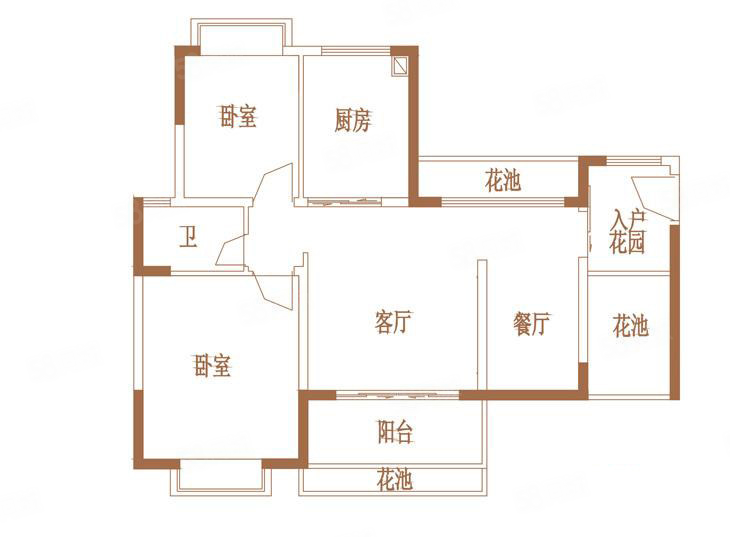 水晶公园3室1厅1卫86.82㎡南55万