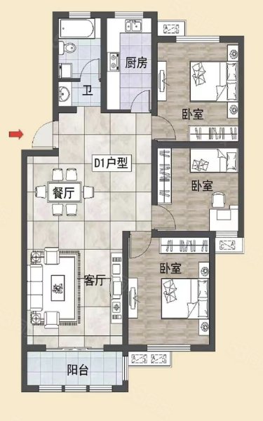 兴宇世纪名都(西区)3室2厅1卫88.9㎡南北40.8万