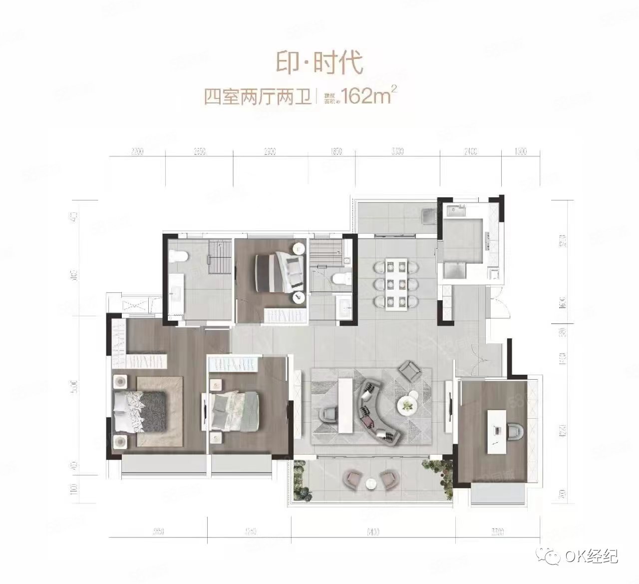 时代悦玺4室2厅2卫162㎡南北342万