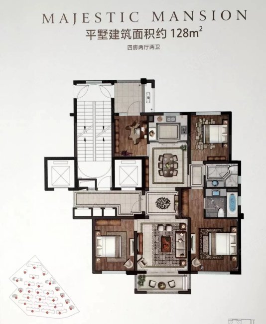 鹿岛甲第4室2厅2卫127.44㎡南北254万